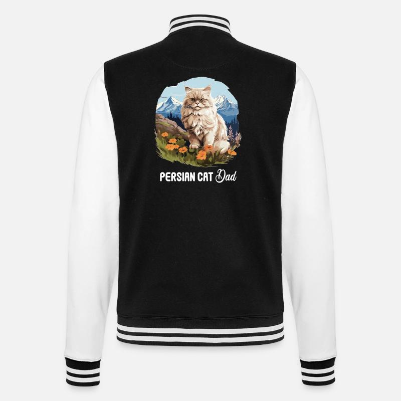 Persian Cat Perser Katze - College-Sweatjacke - Schwarz/Weiß