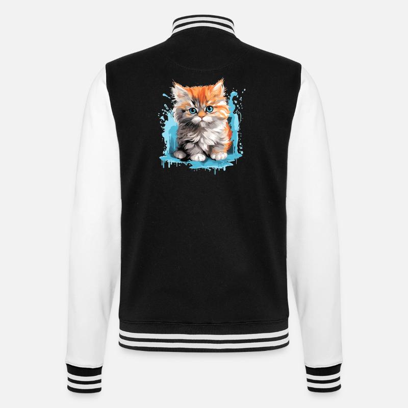 Chat persan Perser Katze - Veste Teddy - noir/blanc