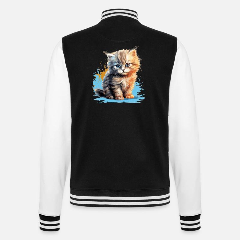 Chat persan Perser Katze - Veste Teddy - noir/blanc