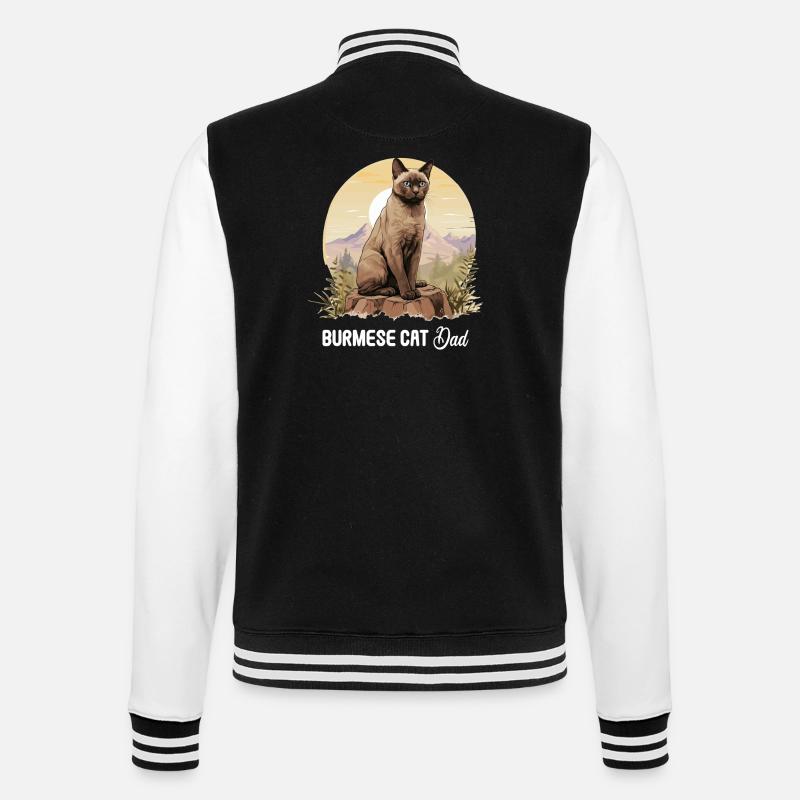 Chat birman Birmanie Katze - Veste Teddy - noir/blanc
