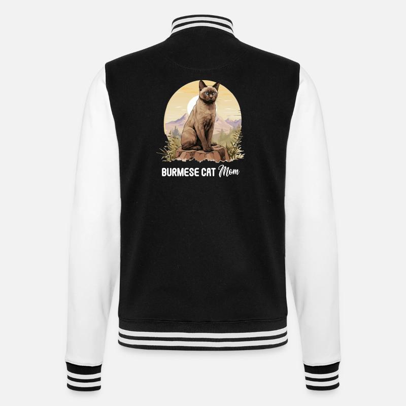 Chat birman Birmanie Katze - Veste Teddy - noir/blanc
