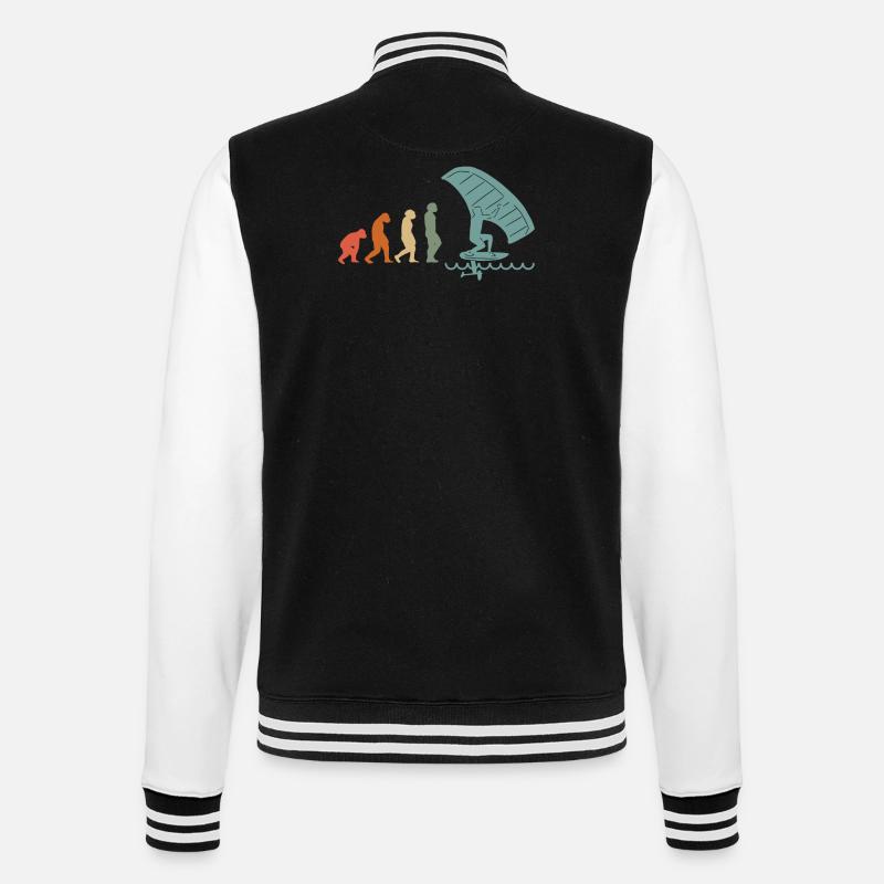Wingfoil-Surfer Wingfoiling Hydrofoil Evolution - College-Sweatjacke - Schwarz/Weiß