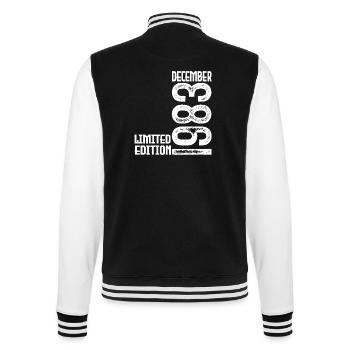 Geburtstagsgeschenk Dezember 1983. Dezember 1983. - College-Sweatjacke - Schwarz/Weiß - Hinten - Marisol (170cm)