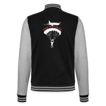 Because The Door Was Open Skydiver Skydiving - College-Sweatjacke - Schwarz/Grau meliert - Hinten - Marisol (170cm)