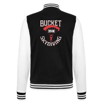 Bucket List Skydiving Skydiver Parachute - College Sweat Jacket - black/white - Back - Marisol (170cm)