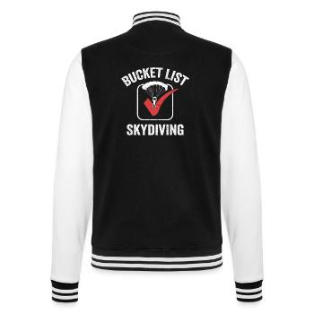 Bucket List Skydiving Parachute Skydiver - College-Sweatjacke - Schwarz/Weiß - Hinten - Marisol (170cm)