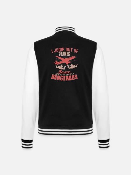 Je saute d’un parachute de parachutiste d’avion - Veste Teddy - noir/blanc