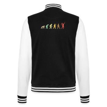 Vintage Tennis RetroTennis Player Evolution - College-Sweatjacke - Schwarz/Weiß - Hinten - Marisol (170cm)