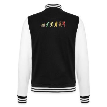 Vintage Tennis RetroTennis Player Evolution - College-Sweatjacke - Schwarz/Weiß - Hinten - Marisol (170cm)