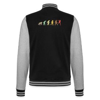 Vintage Tennis RetroTennis Player Evolution - College-Sweatjacke - Schwarz/Grau meliert - Hinten - Marisol (170cm)