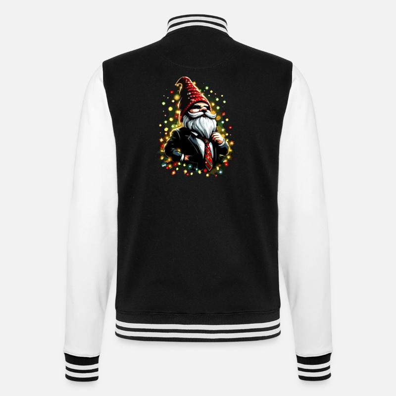 Chef Wichtel mit Lichterkette - College-Sweatjacke - Schwarz/Weiß