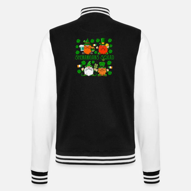 Shenanigans Squad Lucky Clover Leaf - College Sweat Jacket - black/white