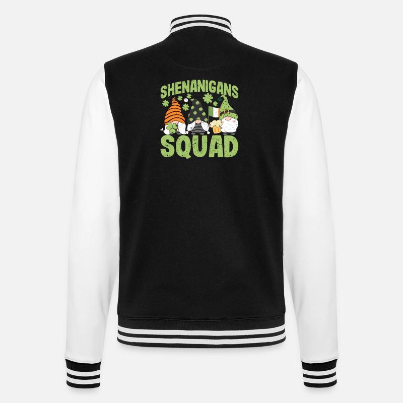 Shenanigans Squad Lucky Clover Leaf - College Sweat Jacket - black/white
