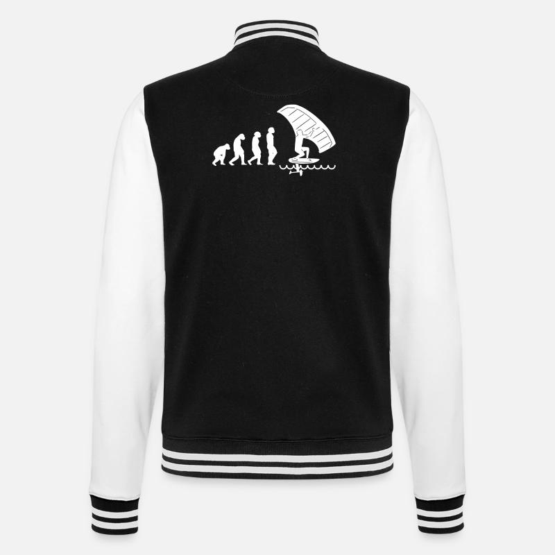 Wingfoil-Surfer Wingfoiling Hydrofoil Evolution - College-Sweatjacke - Schwarz/Weiß