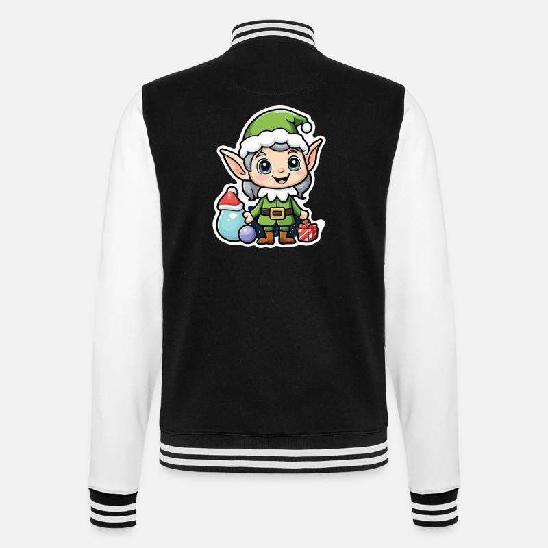 Elf Christmas Elf Gift Elf - College Sweat Jacket - black/white