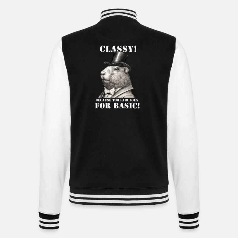 Capybara - College-Sweatjacke - Schwarz/Weiß