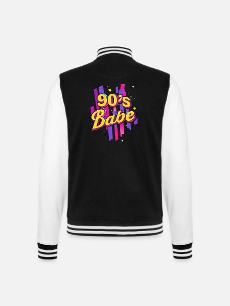 90er Jahre Babe Colourful - College-Sweatjacke - Schwarz/Weiß