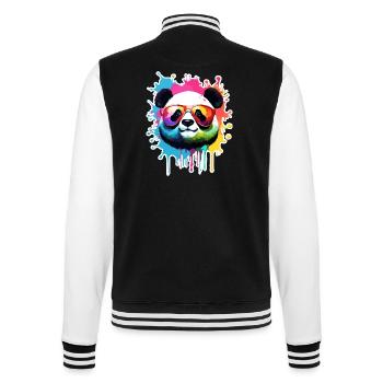 Panda / Tier / Zoo / Bambus / Wild / Kindlich - College-Sweatjacke - Schwarz/Weiß - Hinten - Marisol (170cm)