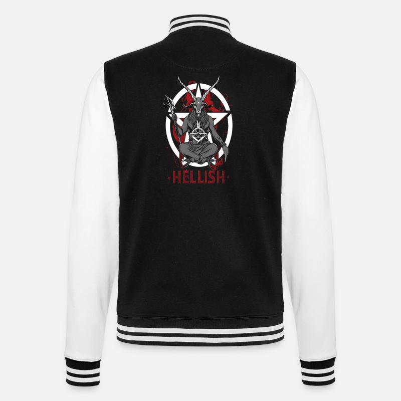 Hellish Satan Baphomet - College-Sweatjacke - Schwarz/Weiß