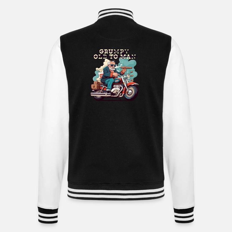 GRUMPY OLD MAN - College Sweat Jacket - black/white