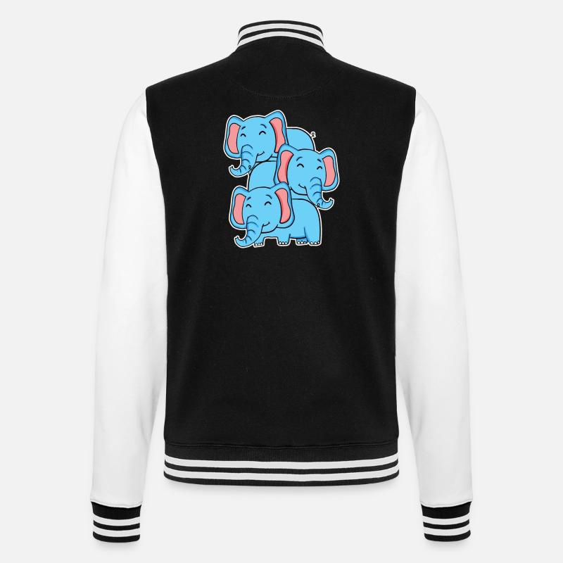 Éléphant mignon - Motif d’éléphant - Veste Teddy - noir/blanc