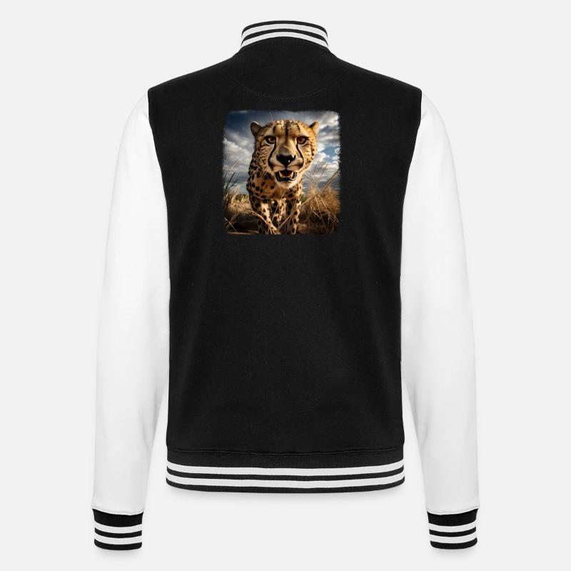 Geparde realistic Gepard - College-Sweatjacke - Schwarz/Weiß
