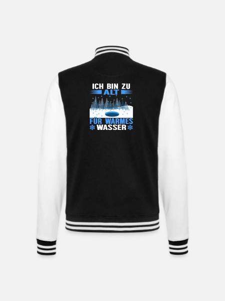 Winterbaden und Eisbaden- Eisbader lieben Kältebad - College-Sweatjacke - Schwarz/Weiß