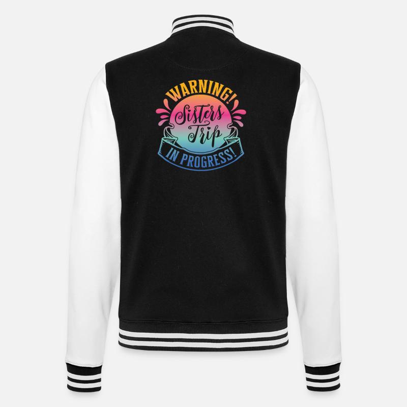 Warning Sisters Trip In Progress - College-Sweatjacke - Schwarz/Weiß