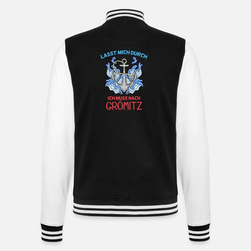 Grömitz Spruch - College-Sweatjacke - Schwarz/Weiß
