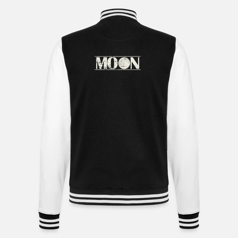Moon Night Sky - College Sweat Jacket - black/white