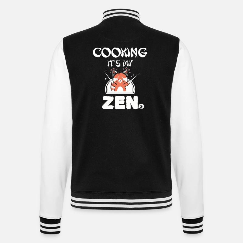 Kochen - College-Sweatjacke - Schwarz/Weiß