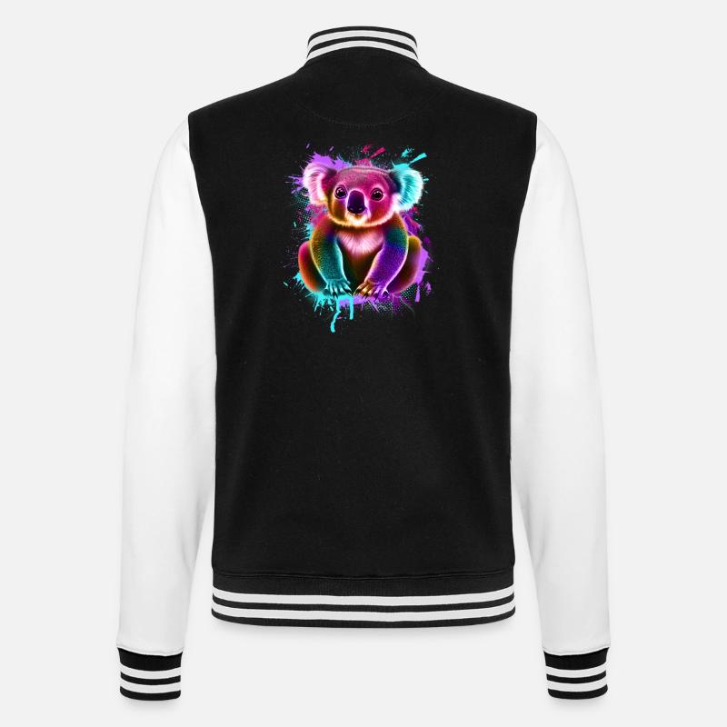 Koala Graffiti Bunt - College-Sweatjacke - Schwarz/Weiß