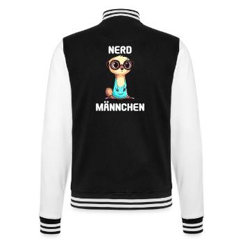 Nerdmännchen Junge Jungen Erdmännchen Nerdy Nerd - College-Sweatjacke - Schwarz/Weiß - Hinten - Marisol (170cm)