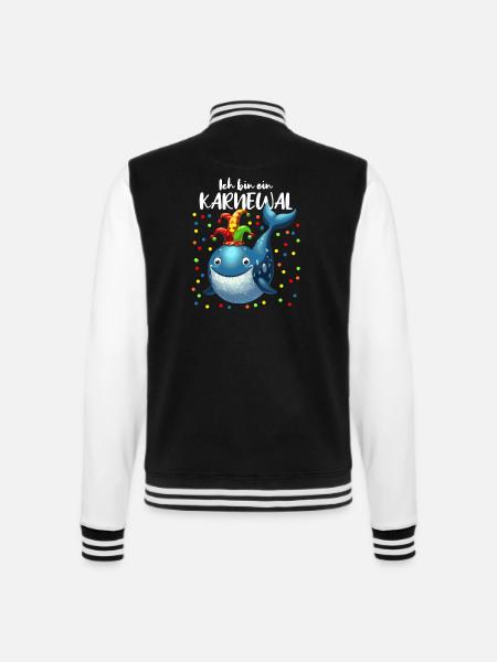 Karneval Wal lustig Konfetti Alaaf Rosenmontag - College-Sweatjacke - Schwarz/Weiß