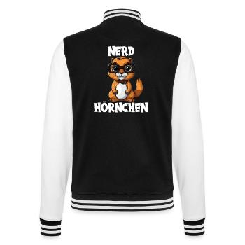 Nerdhörnchen Junge Jungen Erdhörnchen Nerdy Nerd - College-Sweatjacke - Schwarz/Weiß - Hinten - Marisol (170cm)