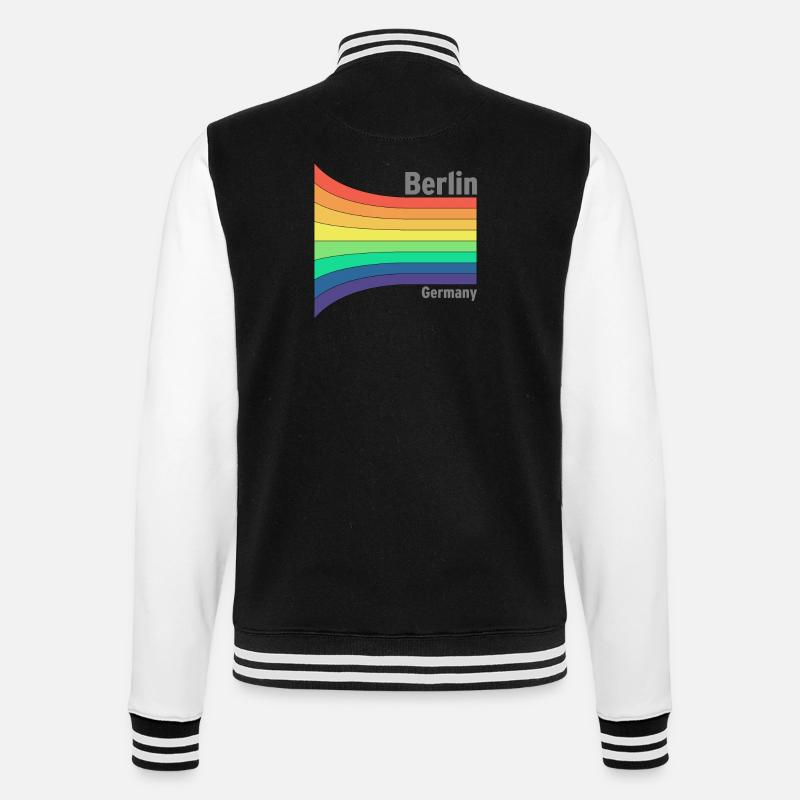 Berlin Regenbogen Stolz Souvenir Mitbringsel - College-Sweatjacke - Schwarz/Weiß