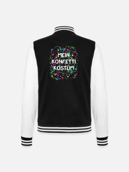 Mein Konfetti Kostüm Alaaf Helau Karneval - College-Sweatjacke - Schwarz/Weiß