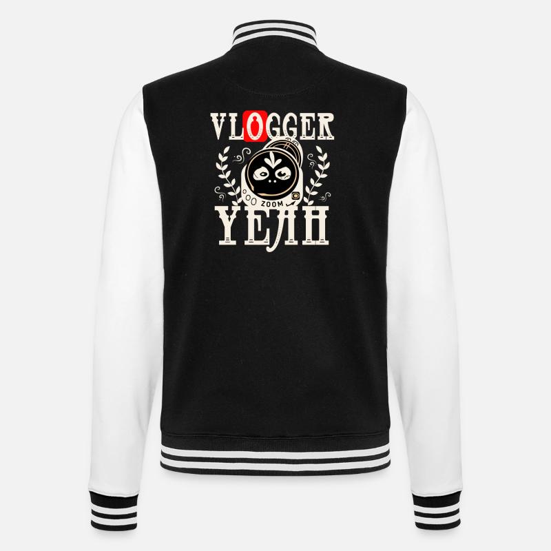 Vlogger - College-Sweatjacke - Schwarz/Weiß