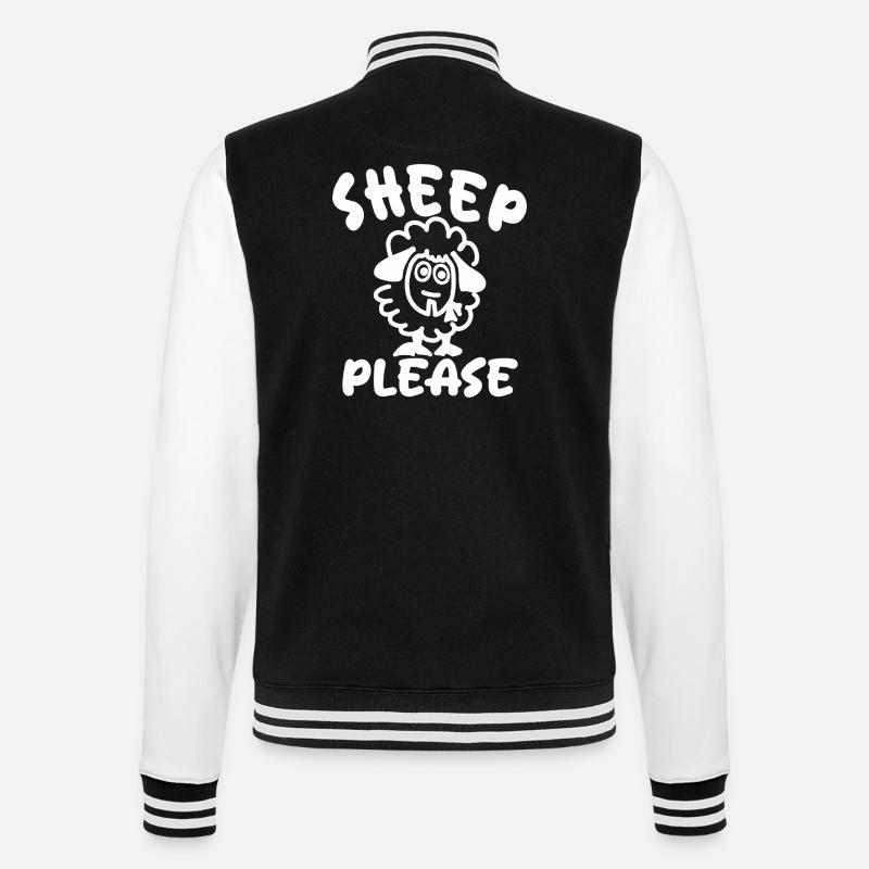 Schaf bitte - College-Sweatjacke - Schwarz/Weiß