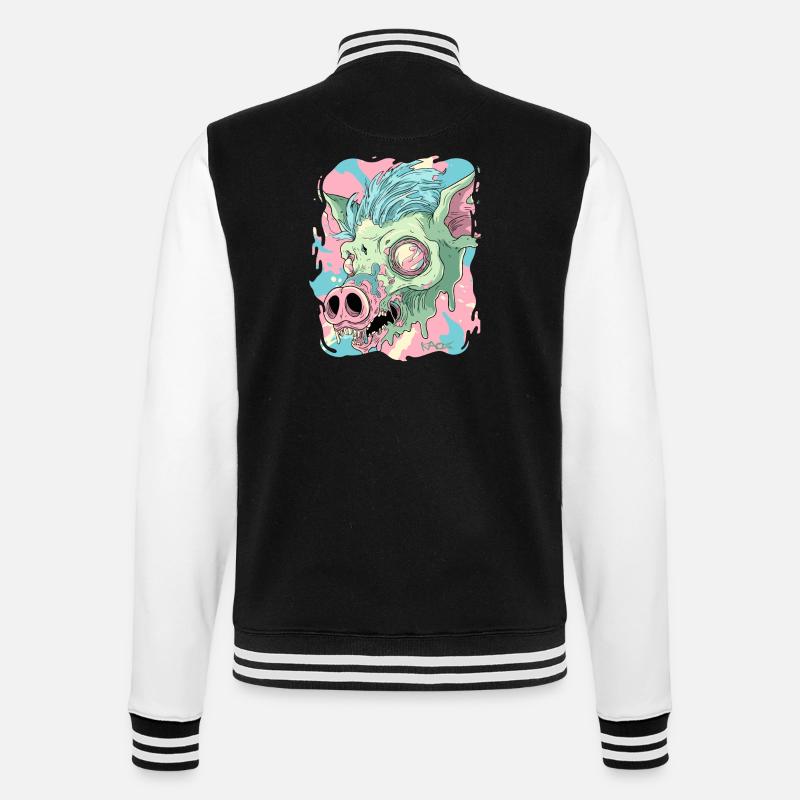 Cochon d’acide psychédélique - Veste Teddy - noir/blanc