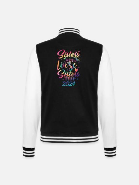 Sisters On The Loose Girls Reunion Trip - College-Sweatjacke - Schwarz/Weiß