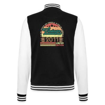 Cadeau d’anniversaire Retro 2011. Vintage 2011. - Veste Teddy - noir/blanc - Dos - Marisol (170cm)