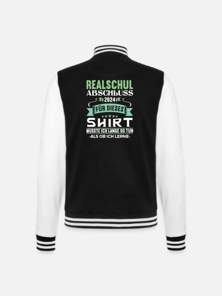 Realschule Junge Mädchen Realschule 2024 - College-Sweatjacke - Schwarz/Weiß