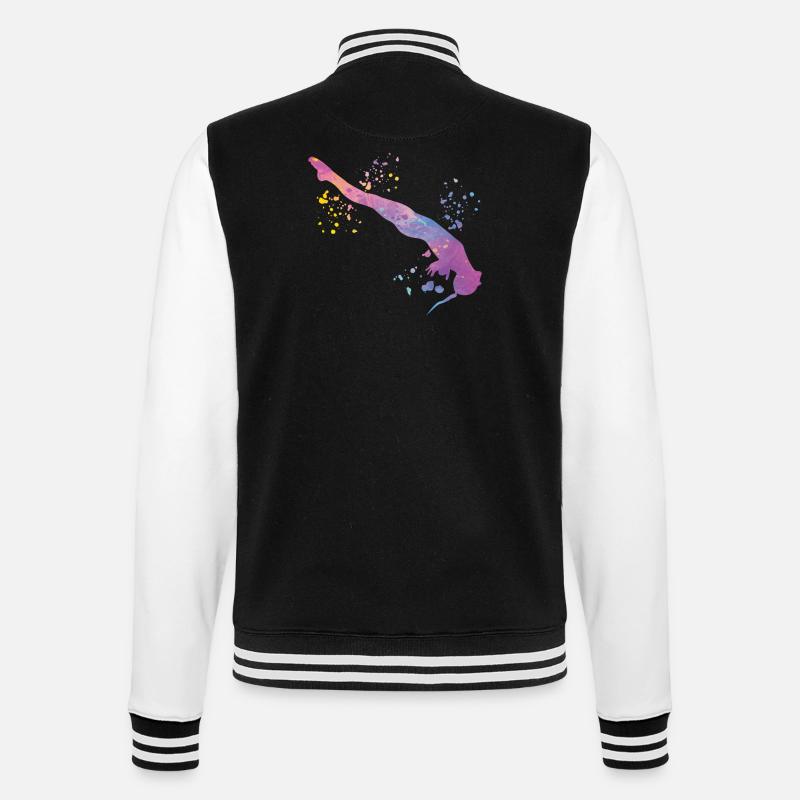 Synchronized Water Diver High Diver - College Sweat Jacket - black/white