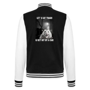 Lets eat Trash and get hit by a Car Opossum Possum - College-Sweatjacke - Schwarz/Weiß - Hinten - Marisol (170cm)