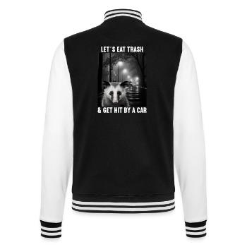 Lets eat Trash and get hit by a Car Opossum Possum - College-Sweatjacke - Schwarz/Weiß - Hinten - Marisol (170cm)