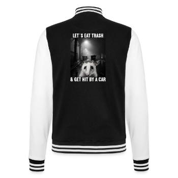 Lets eat Trash and get hit by a Car Opossum Possum - College-Sweatjacke - Schwarz/Weiß - Hinten - Marisol (170cm)