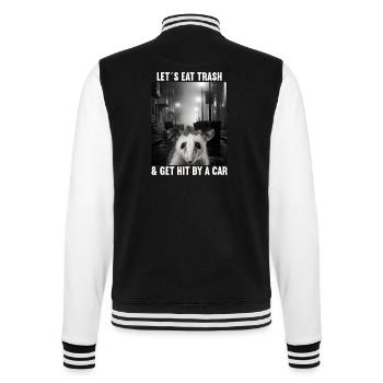 Lets eat Trash and get hit by a Car Opossum Possum - College-Sweatjacke - Schwarz/Weiß - Hinten - Marisol (170cm)