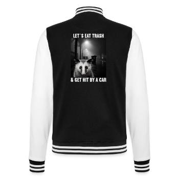 Lets eat Trash and get hit by a Car Opossum Possum - College-Sweatjacke - Schwarz/Weiß - Hinten - Marisol (170cm)
