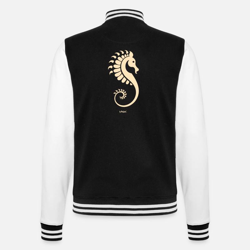 Ein Seepferdchen - College-Sweatjacke - Schwarz/Weiß